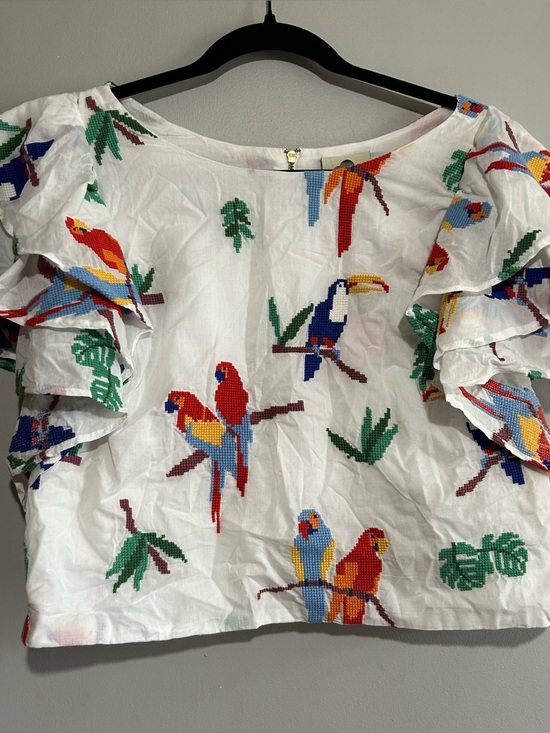 FARM Rio Tops - FARM Rio Off-White Stitched Birds Blouse
XL new